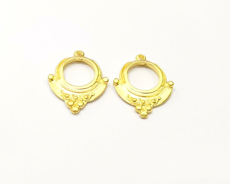 4 Gold Charms Gold Plated Charms  (26x20mm)  G16933