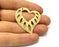 2 Heart Charms Gold Plated Charms  (41x38mm)  G16935