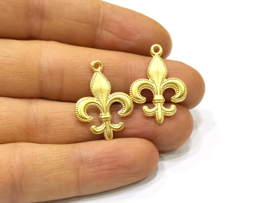 4 Gold Charms Gold Plated Charms  (27x19mm)  G16937