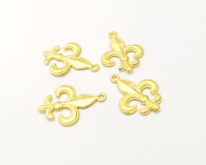 4 Gold Charms Gold Plated Charms  (27x19mm)  G16937
