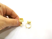 Hammered Ring Blank Setting Cabochon Base inlay Ring Hammered Mounting Adjustable Ring Bezel (10x10mm blank ) Gold Plated Metal G16940