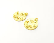 2 Gold Charms Gold Plated Charms  (26x22mm)  G16943