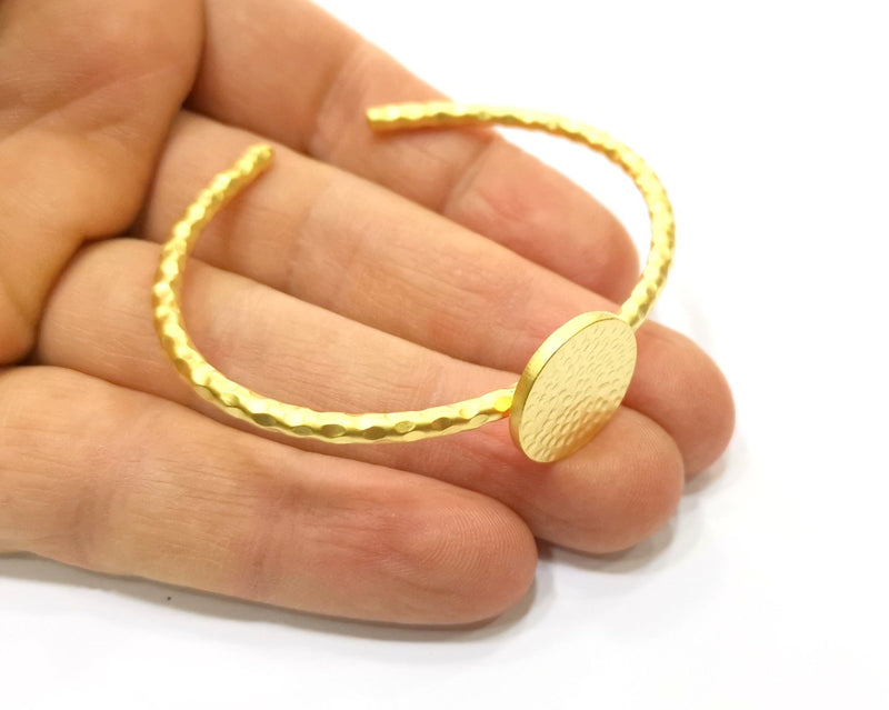 Gold Bangle Blanks Hammered Bracelet Blanks Cuff Blanks Adjustable Bracelet Blank Gold Plated Bracelet (20 mm Blanks ) G16944