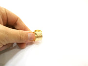 Gold Ring Settings Blank Hammered inlay Ring Mosaic Ring Bezel Base Cabochon Mountings Adjustable (14x10mm blank ) Gold Plated Brass G16946