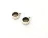 5 Silver Hammered Base Blank inlay Blank Pendant Base Resin Blank Mosaic Mountings Antique Silver Plated Metal (8mm blank )  G16947