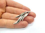 4 Silver Charms Antique Silver Plated Metal Charms (50x18mm)  G16091