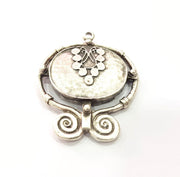 Tribal Pendants Ethnic Pendants Antique Silver Plated Metal Charms (51x43mm)  G16092