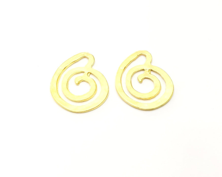 4 Gold Charms Gold Plated Charms  (27x21mm)  G16961