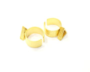 Hammered Ring Blank Setting Cabochon Base inlay Ring Hammered Mounting Adjustable Ring Bezel (10x8mm blank ) Gold Plated Metal G16964