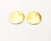 2 Gold Charms Gold Plated Charms  (28mm)  G16966