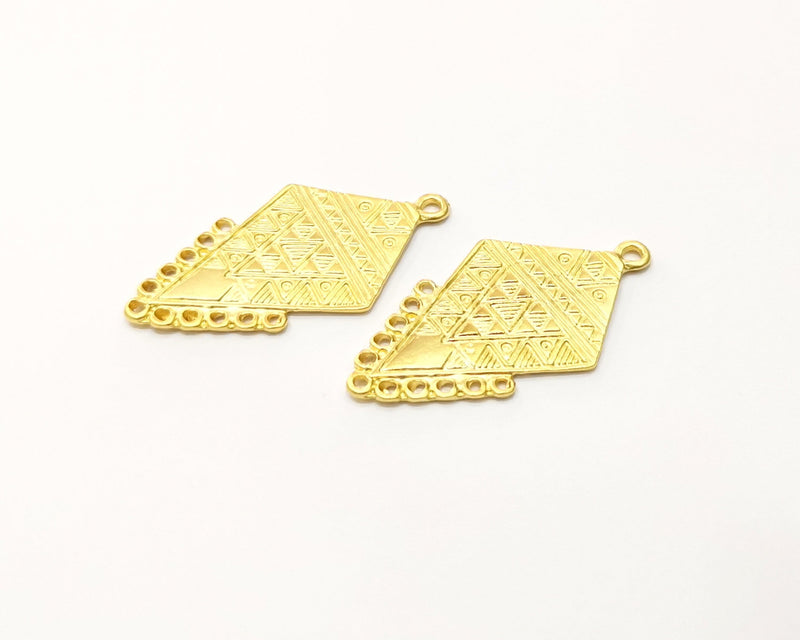 2 Gold Charms Connector Gold Plated Charms  (45x24mm)  G16967