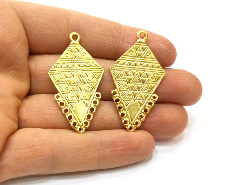 2 Gold Charms Connector Gold Plated Charms  (45x24mm)  G16967