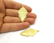 2 Gold Charms Connector Gold Plated Charms  (45x24mm)  G16967