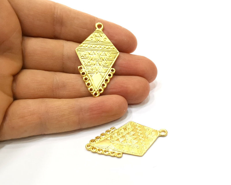 2 Gold Charms Connector Gold Plated Charms  (45x24mm)  G16967