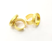 Hammered Ring Blank Setting Cabochon Base inlay Ring Hammered Mounting Adjustable Ring Bezel (20mm blank ) Gold Plated Metal G16968