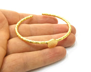 Gold Bangle Blanks Hammered Bracelet Blanks Cuff Blanks Adjustable Bracelet Blank Gold Plated Bracelet (12 mm Blanks ) G16976