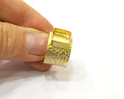 Raw Brass Ring Blank Bezel Settings Cabochon Base Mountings Adjustable Resin Blank  (10x10mm blank ) G16982