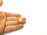 Gold Ring Settings Blank Hammered inlay Ring Mosaic Ring Bezel Base Cabochon Mountings Adjustable (15x15mm blank ) Gold Plated Brass G16988