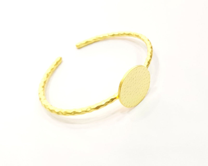Gold Bangle Blanks Hammered Bracelet Blanks Cuff Blanks Adjustable Bracelet Blank Gold Plated Bracelet (22 mm Blanks ) G18971