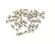 20 Silver Charms Antique Silver Plated Charms Double sided (16x4mm)  G16600