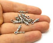 20 Silver Charms Antique Silver Plated Charms Double sided (16x4mm)  G16600