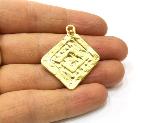2 Gold Charms Gold Plated Charms  (39x34mm)  G16993