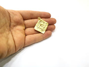 2 Gold Charms Gold Plated Charms  (39x34mm)  G16993