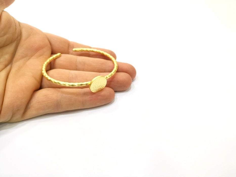 Gold Bangle Blanks Hammered Bracelet Blanks Cuff Blanks Adjustable Bracelet Blank Gold Plated Bracelet (16 mm Blanks ) G16996