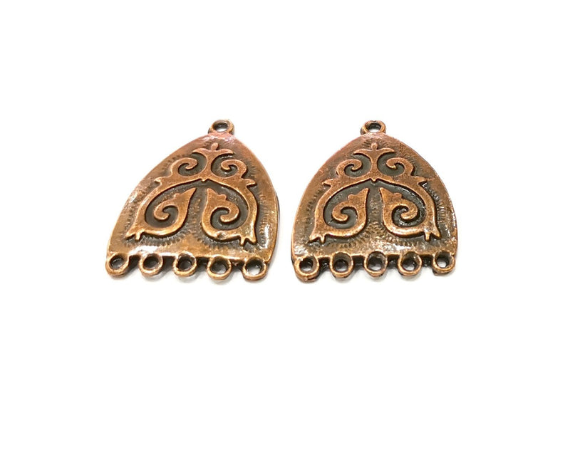 2 Copper Charm Connector Antique Copper Charm (32x25mm) G16999