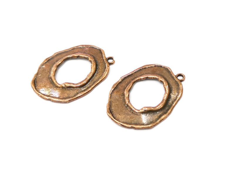 2 Copper Charm Antique Copper Charm (37x27mm) G17010