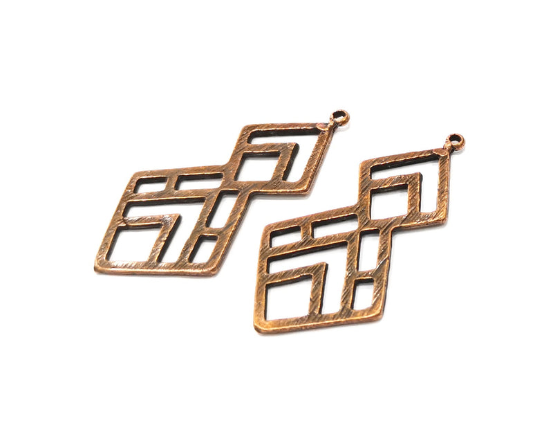2 Copper Charm Antique Copper Charm (50x26mm) G17012