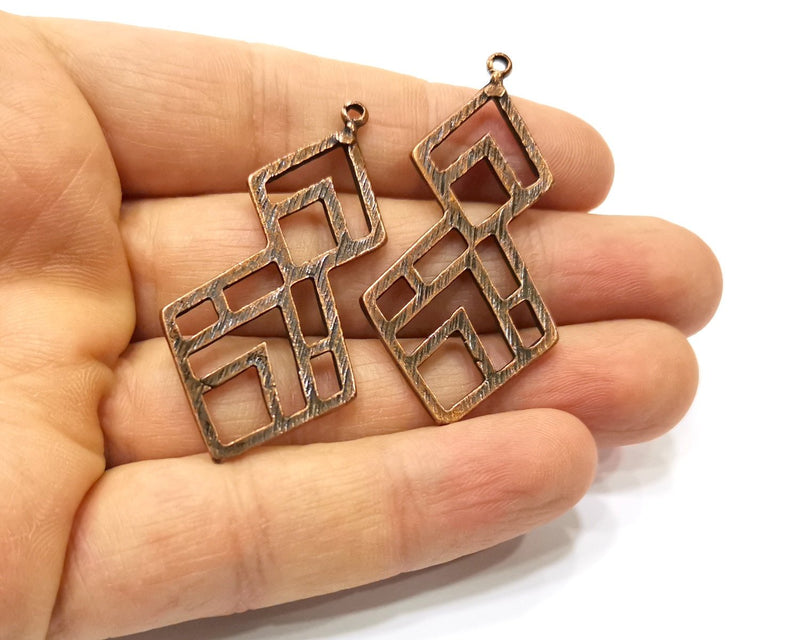 2 Copper Charm Antique Copper Charm (50x26mm) G17012