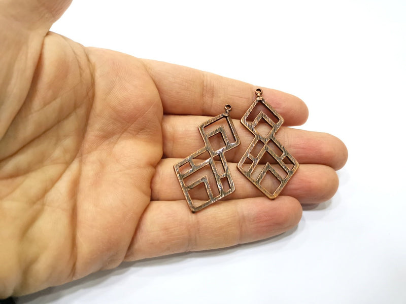 2 Copper Charm Antique Copper Charm (50x26mm) G17012