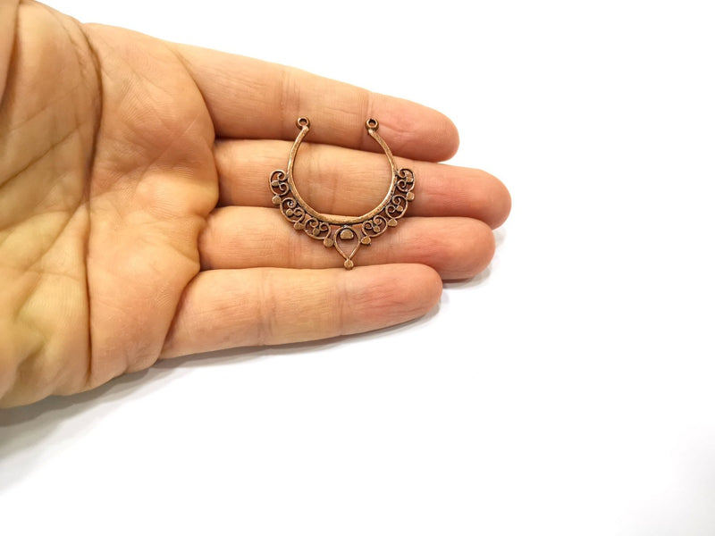 2 Copper Charm Antique Copper Charm (41x38mm) G17015