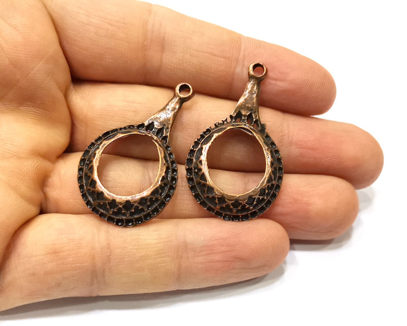 2 Copper Charm Antique Copper Charm (40x24mm) G17018