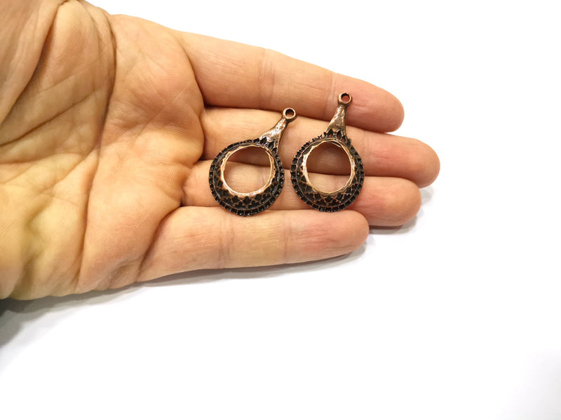 2 Copper Charm Antique Copper Charm (40x24mm) G17018