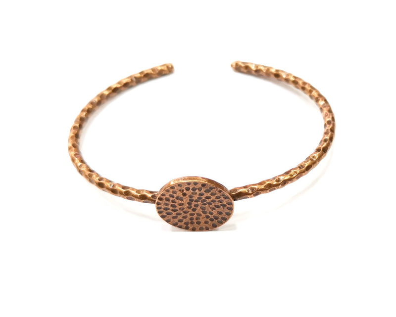 Bracelet Blank Hammered Cuff Mountings Bangle Blank Glass Cabochon Base Adjustable Antique Copper Bracelet (18mm Blank) G17020