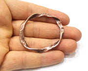2 Circle Connector Copper Circle Antique Copper Plated Metal (50x44mm) G17022