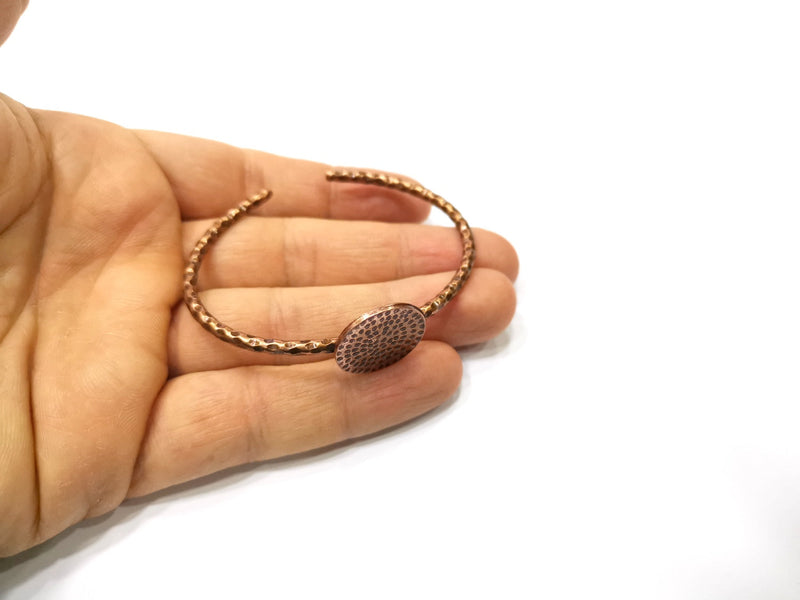 Bracelet Blank Hammered Cuff Mountings Bangle Blank Glass Cabochon Base Adjustable Antique Copper Bracelet (20mm Blank) G17027