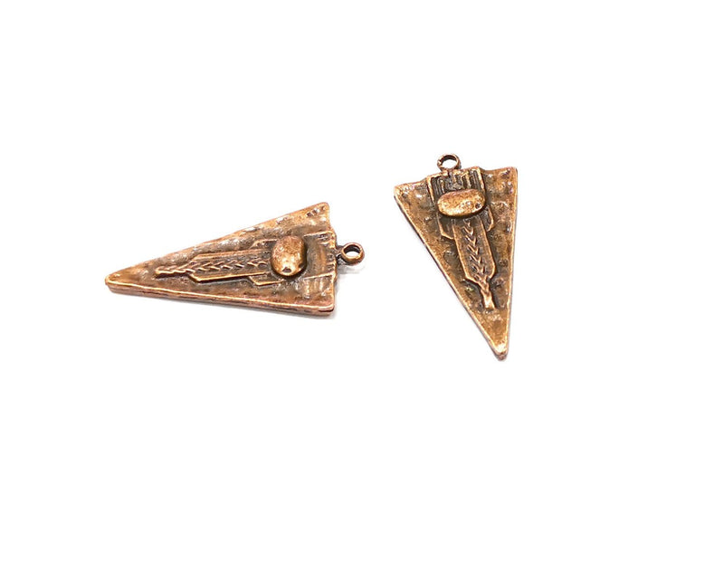 2 Copper Charm Antique Copper Charm (34x18mm) G17031