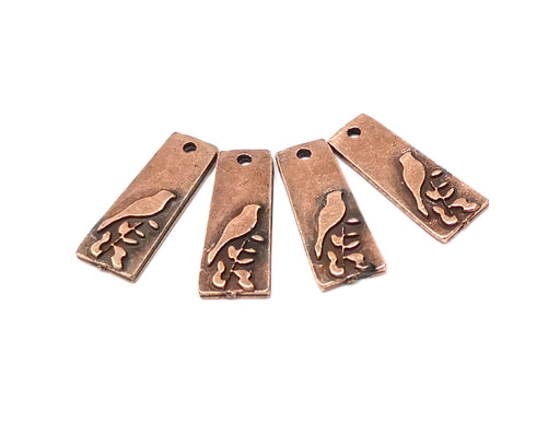 4 Bird Charms Antique Copper Plated Charms (24x9mm) G17034