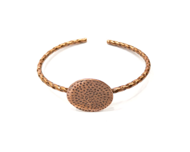 Bracelet Blank Hammered Cuff Mountings Bangle Blank Glass Cabochon Base Adjustable Antique Copper Bracelet (25mm Blank) G17044