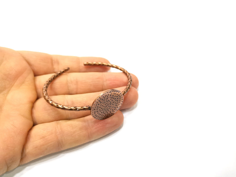 Bracelet Blank Hammered Cuff Mountings Bangle Blank Glass Cabochon Base Adjustable Antique Copper Bracelet (25mm Blank) G17044