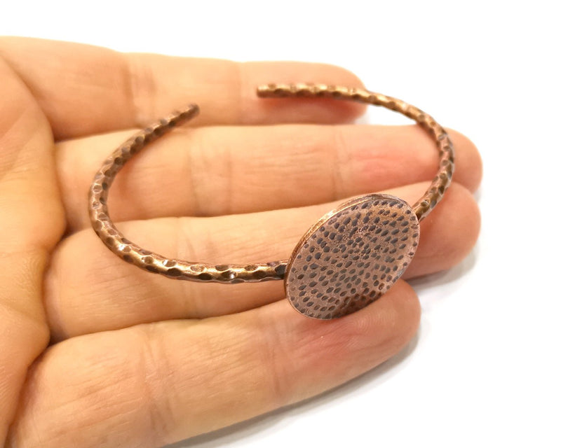 Bracelet Blank Hammered Cuff Mountings Bangle Blank Glass Cabochon Base Adjustable Antique Copper Bracelet (25mm Blank) G17044