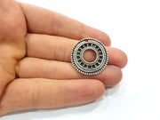 2 Silver Charms Antique Silver Plated Metal Charms (27mm)  G16121