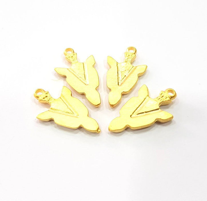 4 Arrowhead Charms Gold Plated Charms  (24x13mm)  G16130