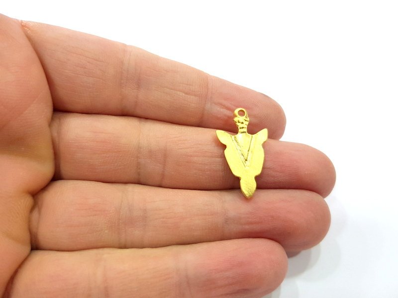 4 Arrowhead Charms Gold Plated Charms  (24x13mm)  G16130