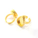 Gold Ring Blank Setting Cabochon Base inlay Ring Hammered Mounting Adjustable Ring Bezel (18x13mm blank ) Gold Plated Metal G16133