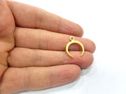 10 Crescent Charm Gold Moon Charm Gold Plated Charms  (20x17mm)  G16140
