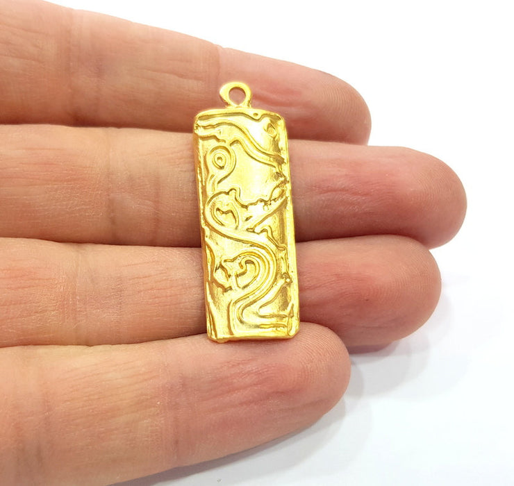 2 Gold Charms Gold Plated Charms  (40x14mm)  G16141